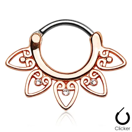 Piercing septum tribal or rose