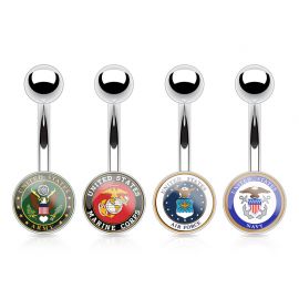 Piercing nombril logo militaire