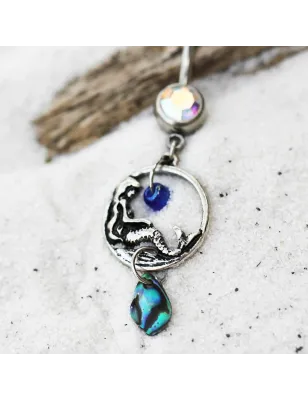 Piercing nombril sirène et nacre