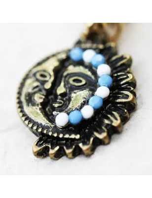 Piercing nombril plaqué or soleil et lune maya