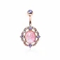 Piercing nombril plaqué or rose opale rose