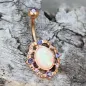 Piercing nombril plaqué or rose opale rose