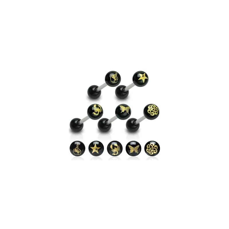 Piercing langue acrylique symbole