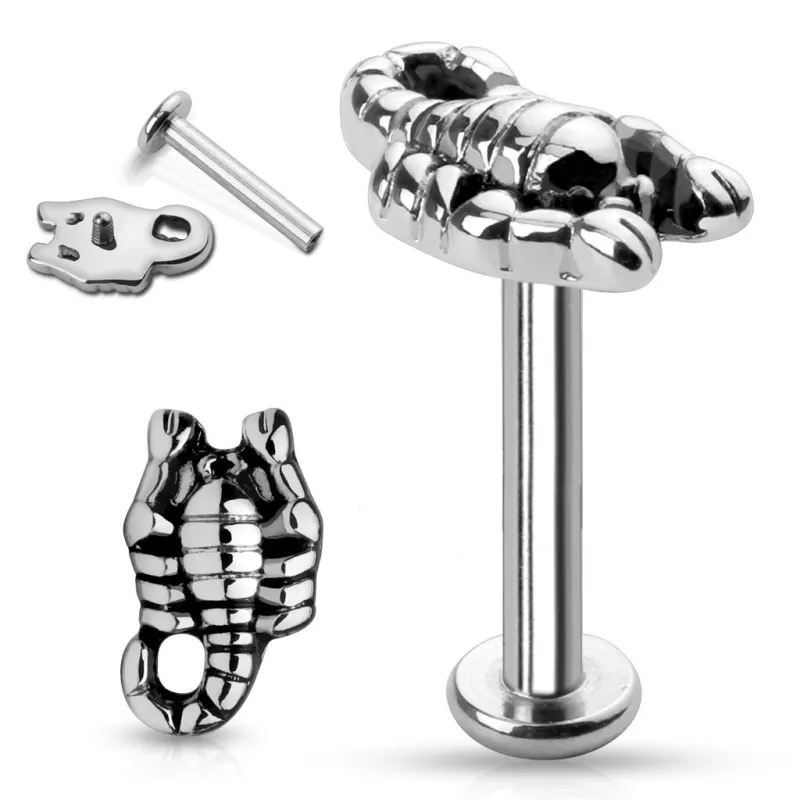 Piercing labret lèvre scorpion