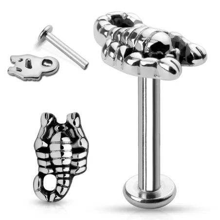 Piercing labret lèvre scorpion