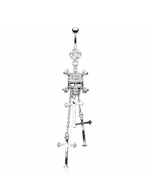 Piercing nombril palmier turquoise