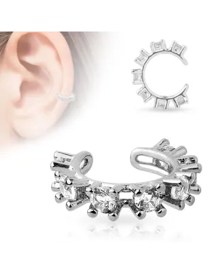 Faux piercing oreille manchette strass blanc