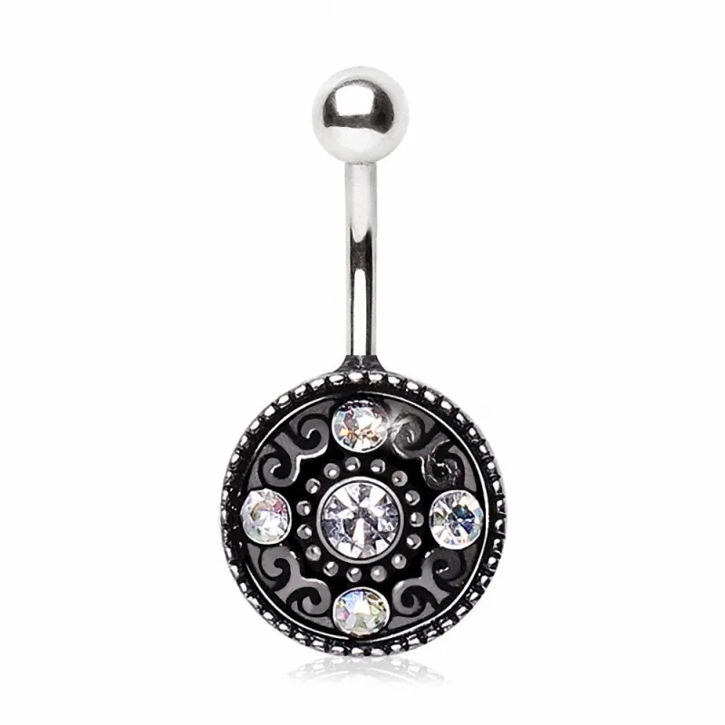 Piercing nombril bouclier antique