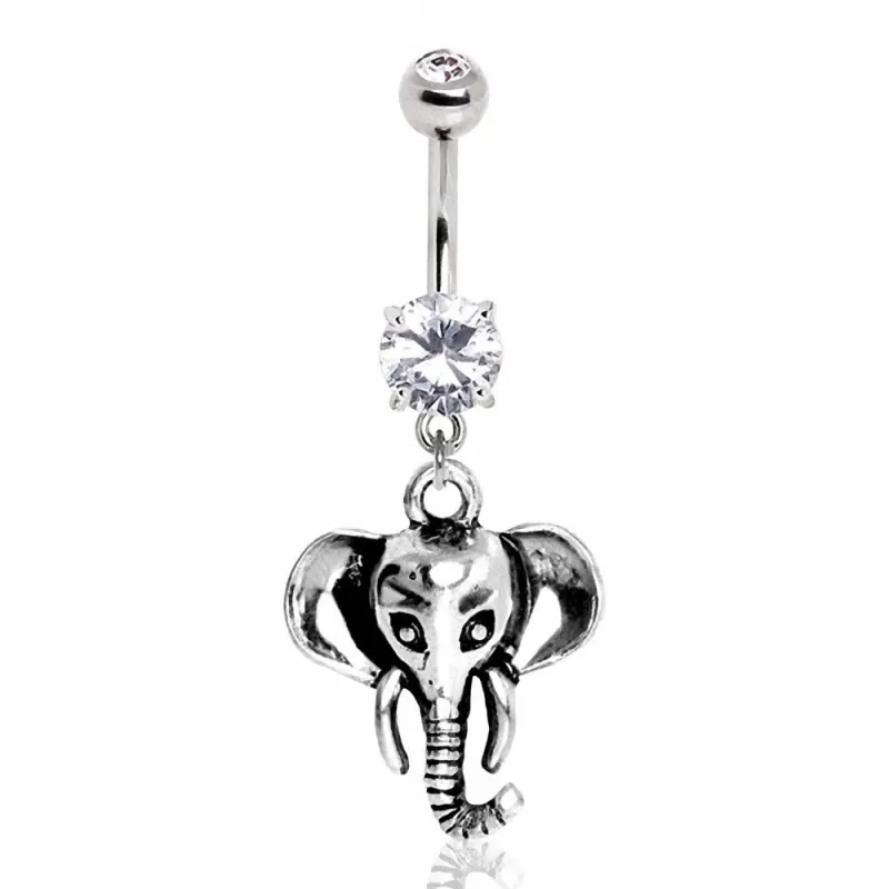 Piercing nombril pendentif éléphant