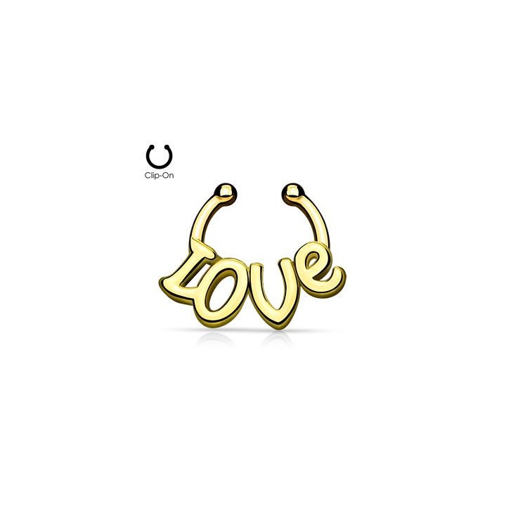 Faux piercing septum Love doré