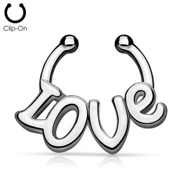 Faux piercing septum Love argenté