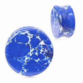 Piercing plug pierre jaspe bleu impérial