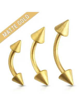 Piercing arcade spikes doré mat