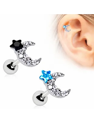 Piercing cartilage lune et étoile