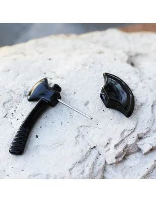 Faux piercing écarteur hache