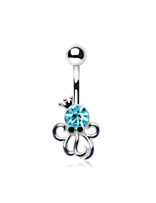 Piercing nombril pieuvre turquoise