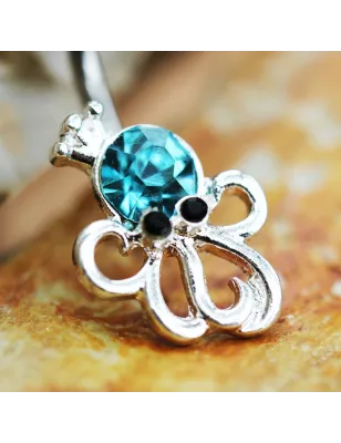 Piercing nombril pieuvre turquoise