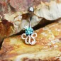 Piercing nombril pieuvre turquoise