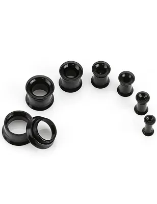 Piercing tunnel oreille acrylique noir