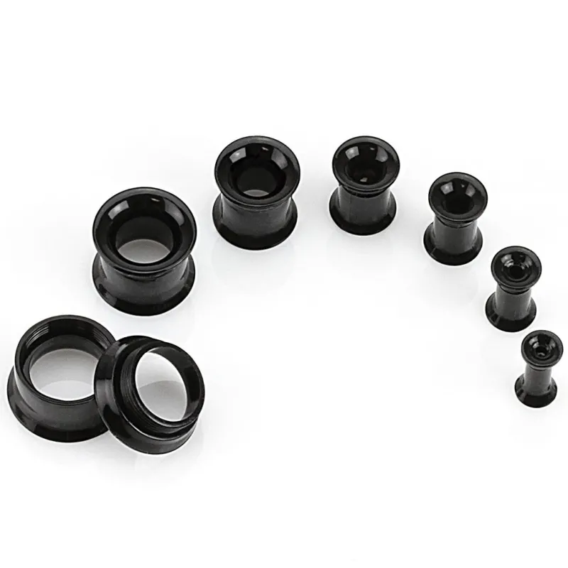 Piercing tunnel acrylique noir