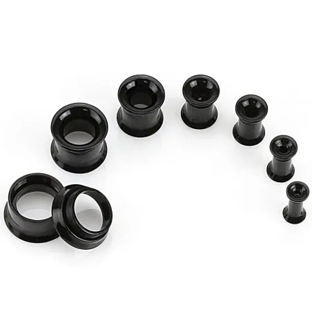 Piercing tunnel oreille acrylique noir