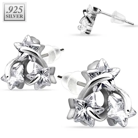 Paire boucles d'oreille argent étoiles