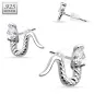 Paire boucles d'oreille argent serpent