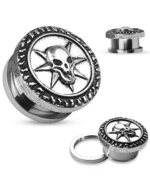Piercing tunnel oreille skull