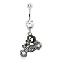 Piercing nombril skull moto