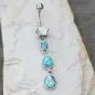 Piercing nombril étoile triple turquoise