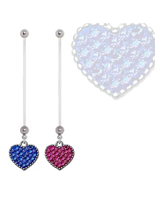 Piercing nombril de grossesse coeur de crystal