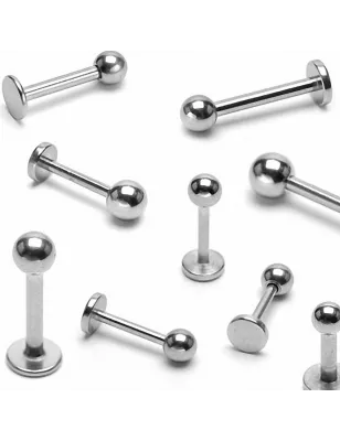 Piercing oreille Labret Acier chirurgical Boule 