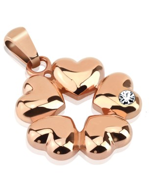 Pendentif cinq cœurs or rose