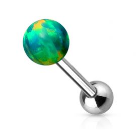 Piercing langue opale synthétique verte