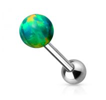 Piercing langue opale synthétique vert
