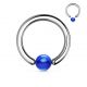 Piercing anneau boule acrylique bleu