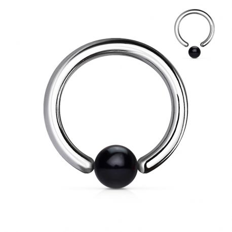 Piercing anneau boule acrylique noir