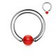 Piercing anneau boule acrylique rouge