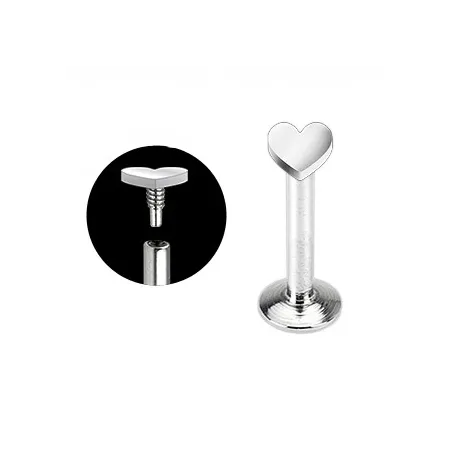 Piercing Labret Acier chirurgical Coeur - Bijou Piercing Labret