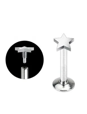Piercing Labret Acier chirurgical Etoile - Bijou Piercing Labret