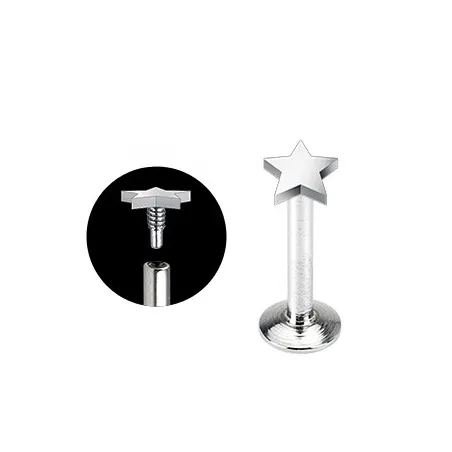 Piercing Labret Acier chirurgical Etoile - Bijou Piercing Labret