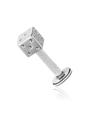 Piercing Labret Acier chirurgical Dé - Bijou Piercing Labret