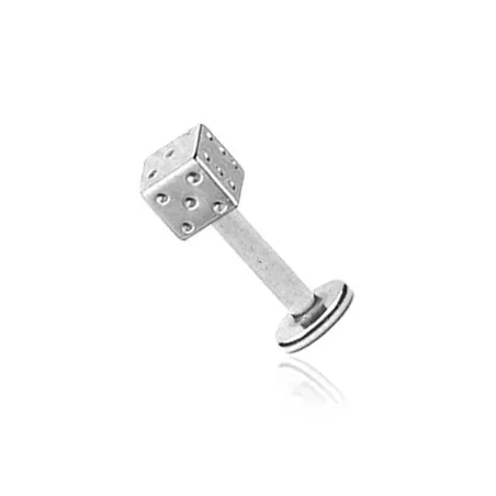 Piercing Labret Acier chirurgical Dé - Bijou Piercing Labret