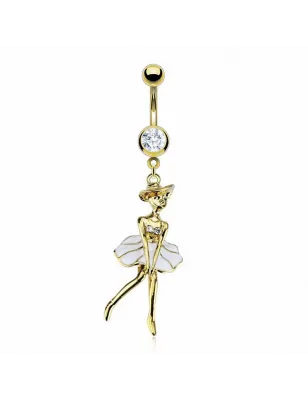 Piercing nombril plaqué or danseuse