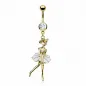 Piercing nombril plaqué or danseuse