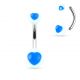 Piercing nombril acrylique cœur bleu
