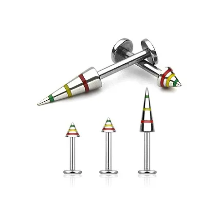Piercing Labret Rasta Spike Acier chirurgical - Bijou Piercing Labret
