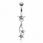 Piercing nombril triple étoile blanc