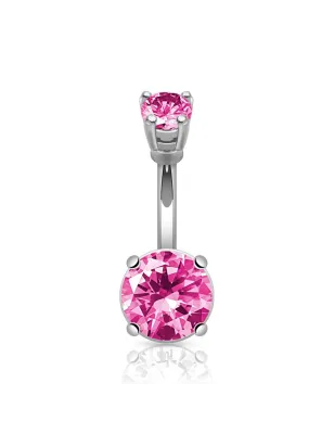 Piercing nombril large pierre rose