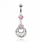 Piercing nombril 8 mm panier de paille rose